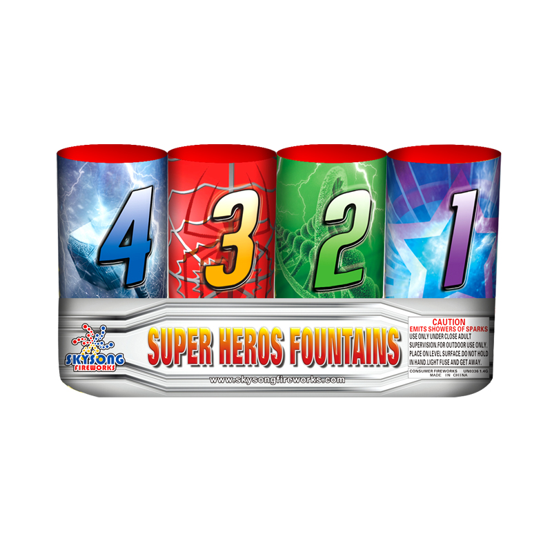 Super Heros 4 Fountains Assorted