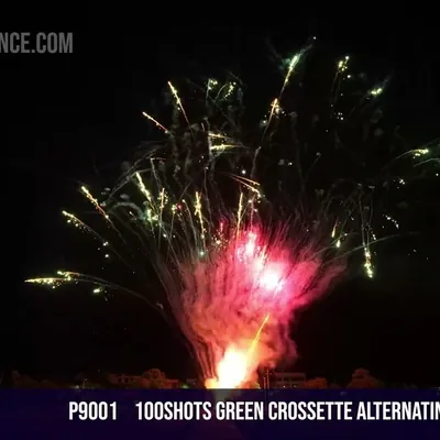100Shots Green Crossette alternating Pink Bouquet