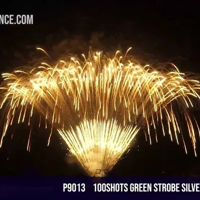 100Shots Green strobe Silver falling willow