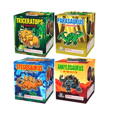 Triceratops/Parasaurus/Stegosaurus/Ankylosaurus 8Shots Assorted